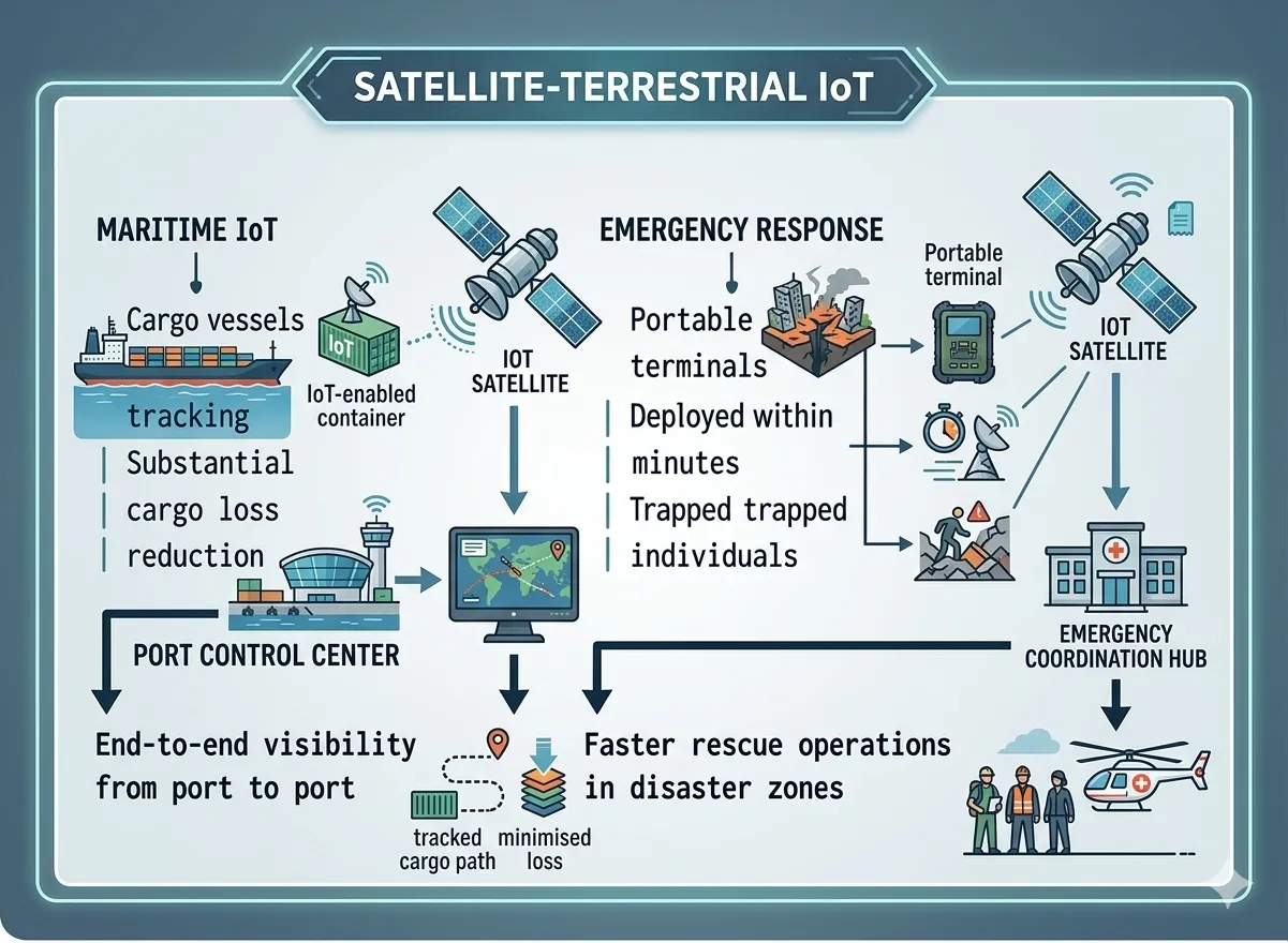 China IoT 2026: Edge AI, Satellite IoT & Value-Based Models Driving Industrial Efficiency 2 Satellite-Terrestrial Networks-China IoT 2026 edge AI industrial IoT architecture