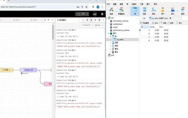 Pasarela Edge computing formateada para capturar datos Modbus almacenados en formato Mysql