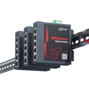 El conmutador industrial ER1000 cuenta con un diseño de puerto Gigabit completo que garantiza una transmisión de red estable y de alta velocidad para los equipos industriales.
