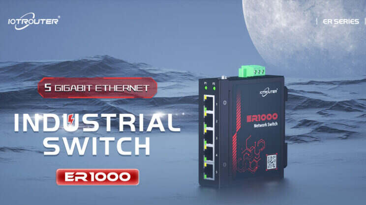 El conmutador industrial ER1000 cuenta con un diseño de puerto Gigabit completo que garantiza una transmisión de red estable y de alta velocidad para los equipos industriales.