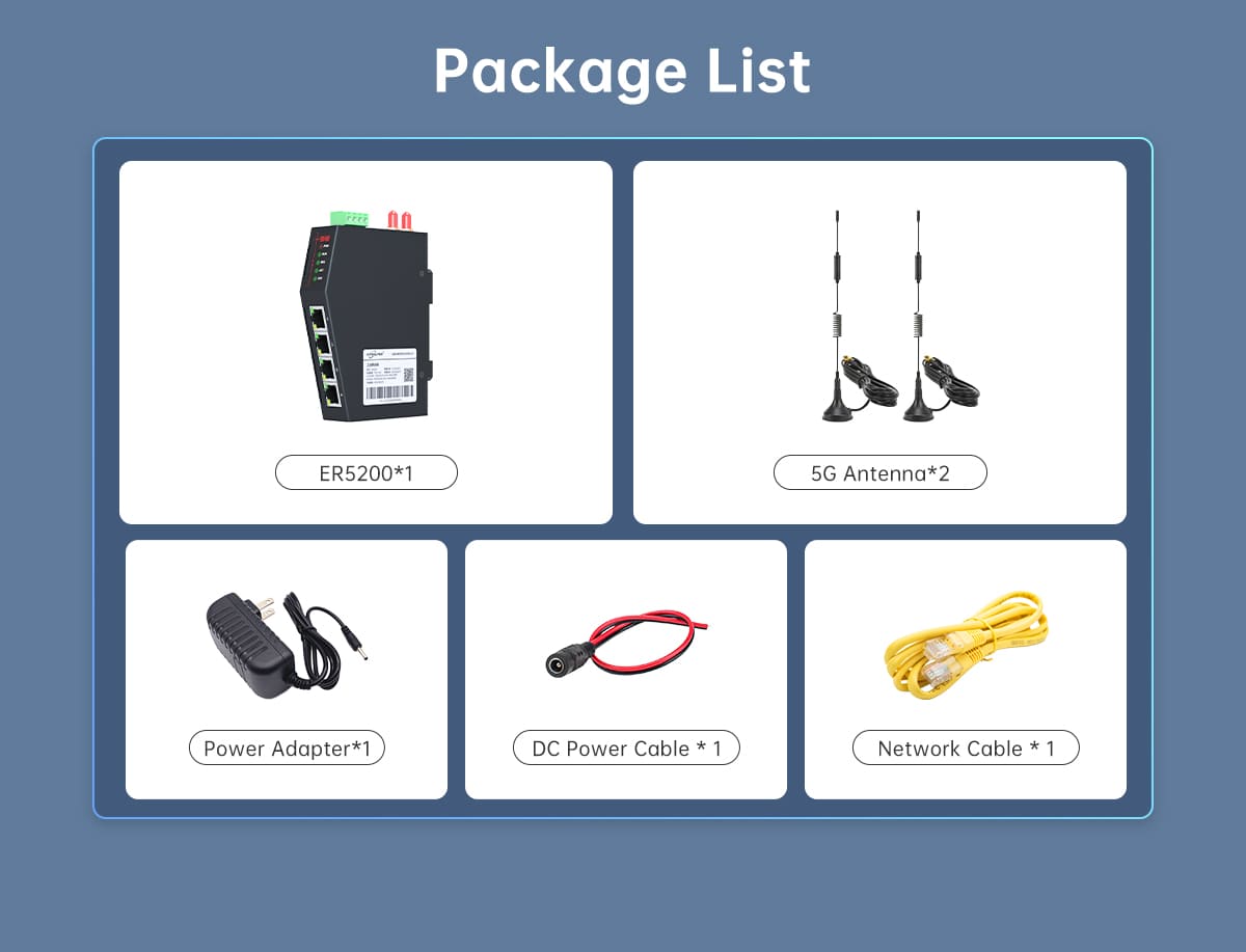 The ER5200 5G RedCap DTU Industrial Router supports 5G SA/APN/VPDN/Private Network SIM Card access. Support 5G mainstream frequency bands and compatible with 4G/3G networks