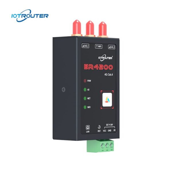 ER4200 is a 4G Cat.4 WiFi6 Industrial Routerfrom IOTRouter. The device supports DIN35mm standard rail mounting and provides dual 4G antenna version and single 4G antenna version to meet the needs of different scenarios. Suitable for intelligent monitoring, industrial automation, smart city and other harsh environments.