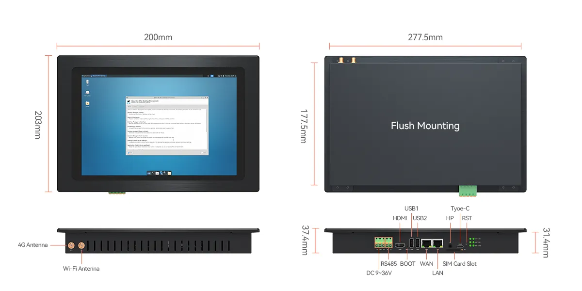 EC300P Touchscreen ARM Industrial Computer