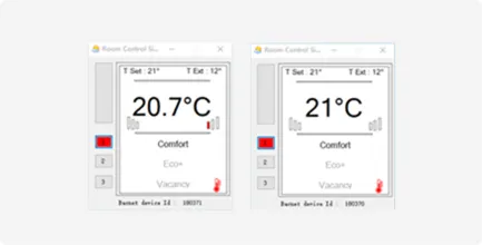 BACnet Room Simulator software interface