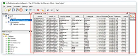 UaExpert OPC UA client software interface