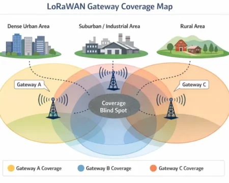 Mapa de cobertura do gateway LoRaWAN_IOTRouter